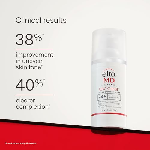 EltaMD UV Clear Untinted Face Sunscreen with Zinc Oxide, SPF 46, 0.5 oz