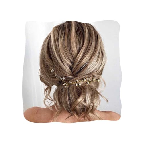 JAKAWIN Wedding Hair Vine Gold Bridal Hair Accessories Crystal Hair Piece
