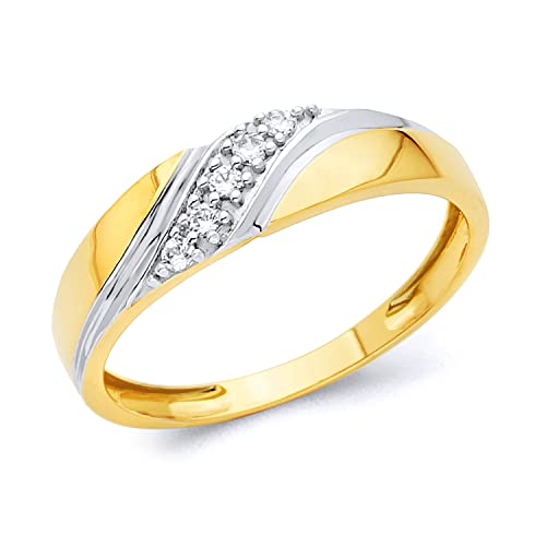 Mens 14k Yellow Gold Wedding Band - Size 8