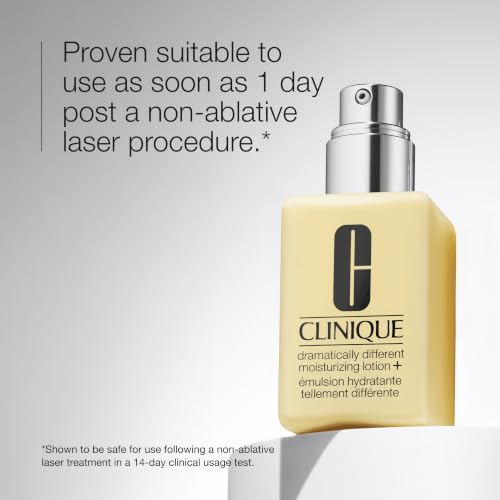 Clinique Dramatically Different Moisturizing Lotion+ | Hydrating Face Mositurizer With Glycerin and Urea | Strengthens Skin Barrier | Step 3 in 3-Step Skin Care Routine, 4.2 Fl Oz
