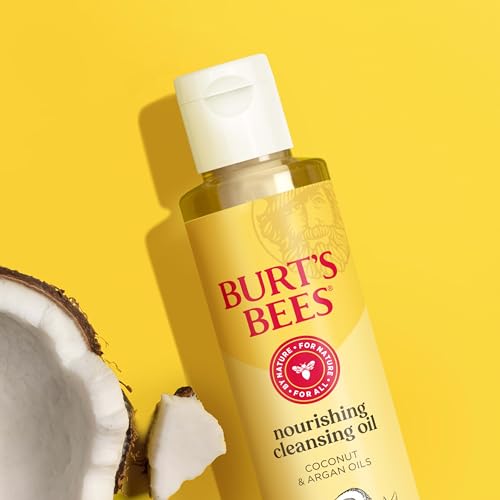 Burt's Bees Nourishing Cleansing Oil With Coconut and Argan Oils, Cleansing Face Oil for Normal to Dry Skin, College Back to School Dorm Essentials, Natural Origin Skin Care, 6 fl. oz. Bottle