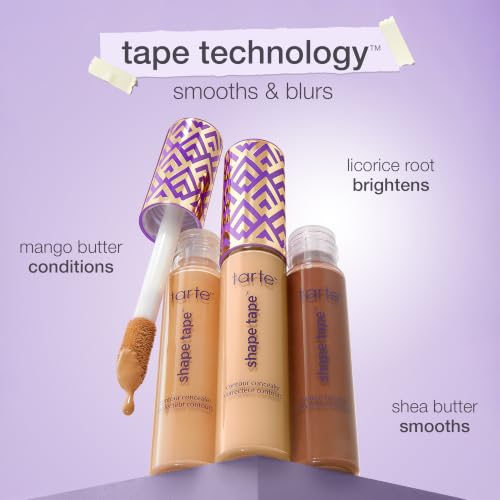 tarte shape tape concealer – Full-Coverage Creaseless Soft Matte Finish, Brightening Under-Eye & Face Makeup, 16hr Longwear, Vegan & Cruelty-Free, travel size, 22N light neutral