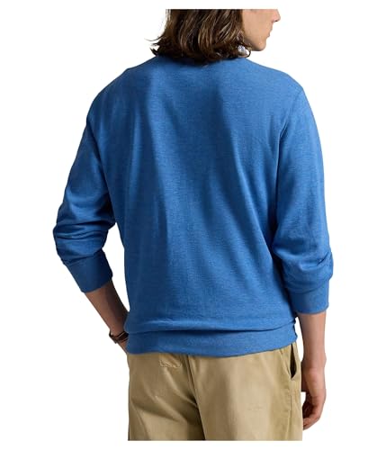 POLO RALPH LAUREN Mens Luxury Jersey Quarter-Zip Pullover Fresh Surf Heather XX-Large