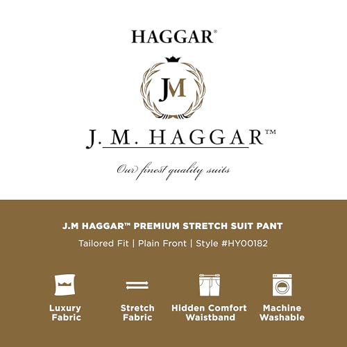 Haggar J.M Men's Premium Stretch Classic Fit Suit Separates Jackets, Black-Pant, 36Wx29L