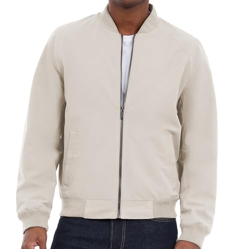 Michael Kors Men's Lightweight Bomber Jacket, Wind and Water Resistant, Dune, X-Large