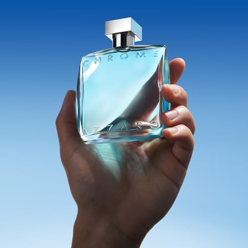 Azzaro Chrome Eau de Toilette - Fresh Aquatic Mens Cologne - Citrus, Woody, Musky Fragrance -Fresh Everyday Wear - Classic Summer Beach Scent - Luxury Perfumes for Men - Full Size, 3.38 Fl. Oz