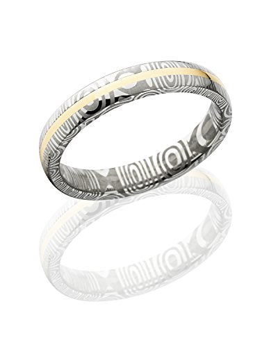 Damascus Steel Wedding Bands USA Made 14k Gold Rings Damascus Rings
