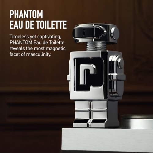 Rabanne Phantom Eau de Toilette for Men - Long Lasting Men's Fragrance, Aromatic Everyday Rebel Scent with Lavender, Lemon & Vanilla - Vegan Refillable Designer Cologne Spray, 3.4 oz