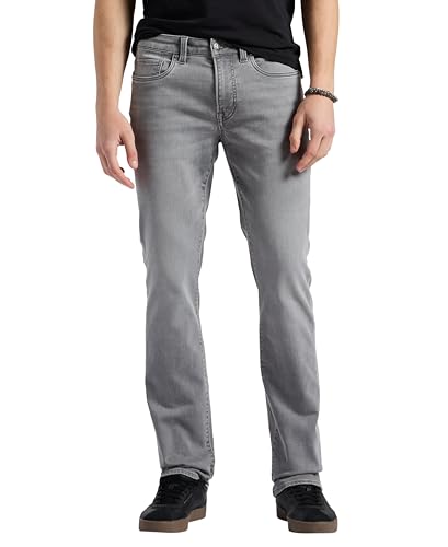 Buffalo David Bitton Men's Straight Six Jeans, Grey Sanded, 34W x 32L