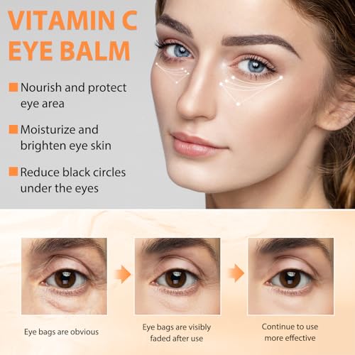 Tbexem Revive Glow Vitamin C Eye Balm, Hydrating Eye Cream,Improve Dark Circles,Brightens Skin Tone,Reduces Puffiness(2PCS)