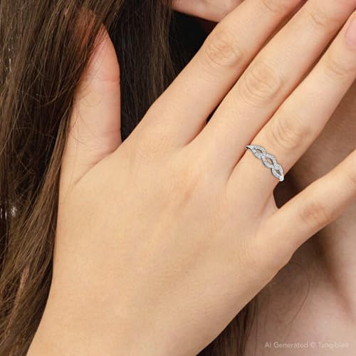 P3 POMPEII3 Pompeii 1/10ct Petite Diamond Infinity Ring 10K White Gold - Size 6
