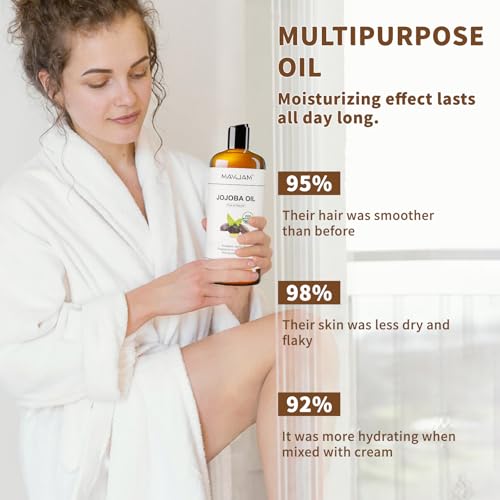 MAYJAM Organic Jojoba Oil for Skin, Hair, Face, Nails Care, USDA Certified