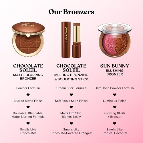 Too Faced Chocolate Soleil Matte Blurring Bronzer | Matte Bronzer Powder that Mimics Natural Skin for Blurred Sun-Kissed Effect, Travel Size, 0.07 Ounce