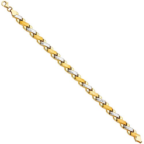 The World Jewelry Center 14k Real Two Tone Gold Stampato Bracelet - 7.25"
