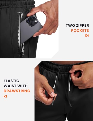 TBMPOY Men's Tracksuits Fleece Lined Sweatsuits 2 Piece Set Outfits Warm up Athletic Sports Casual Full Zip Jogging Suit Black XL