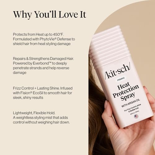 Kitsch Heat Protection Spray for Hair - With Argan Oil 6.8oz