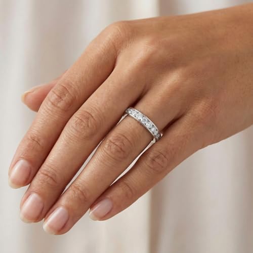 Pompeii 1ct Diamond Wedding Ring 14K White Gold - Size 8.5