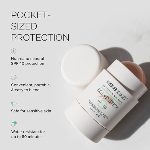 MDSolarSciences Tinted Solar Stick Mineral Sunscreen Stick SPF 40 | Water-Resistant, Broad Spectrum UV Protection | Hydrating Zinc Formula | Reef-Safe, Vegan | Non-Greasy, Sheer Tinted Finish (0.6 Oz)