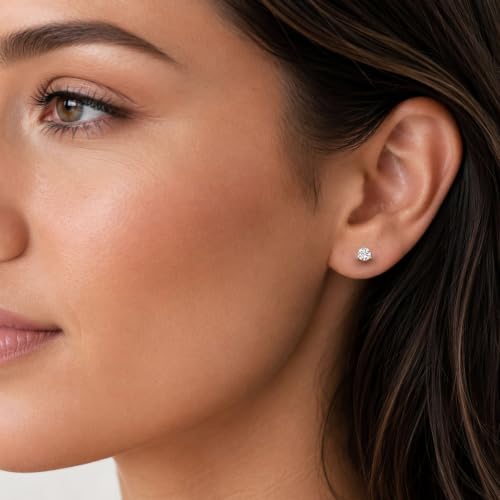Belacqua 1/2 Carat Round Cut Lab Grown Diamond Stud Earrings