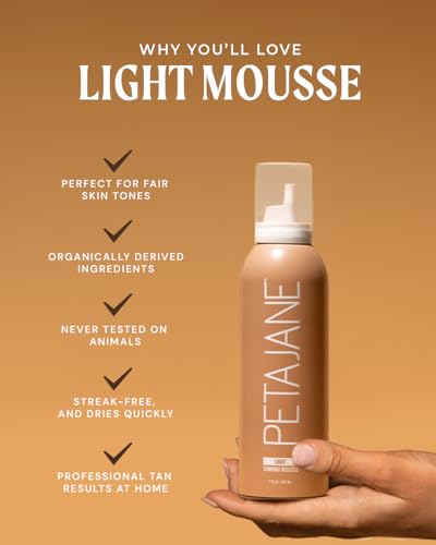 Light Tanning Mousse, Natural-Looking Streak-Free Sunless Tanner - 7 Oz