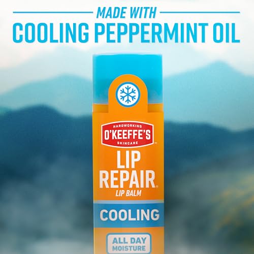 OKeeffes Lip Repair Balm, Cooling Relief for Cracked Lips, Twin Pack