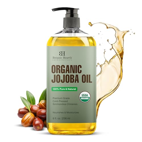 Botanic Hearth USDA Organic Jojoba Oil 100% Pure and Natural - 8 Fl oz