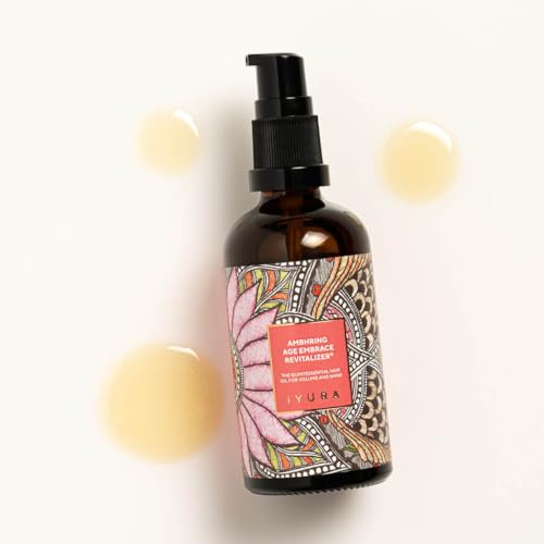 The Ayurveda Experience iYURA Ambhring Age Embrace Revitalizer and Hair Oil – Pro-age Hair Moisturizer for Bouncy, Shiny and Voluminous Hair – Ayurvedic Oil with Amla & Bhringraj – 3.4 fl oz