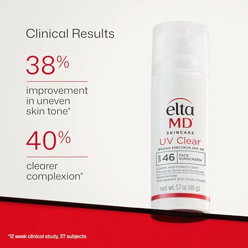 EltaMD UV Clear Untinted Face Sunscreen with Zinc Oxide, SPF 46, 1.7 oz