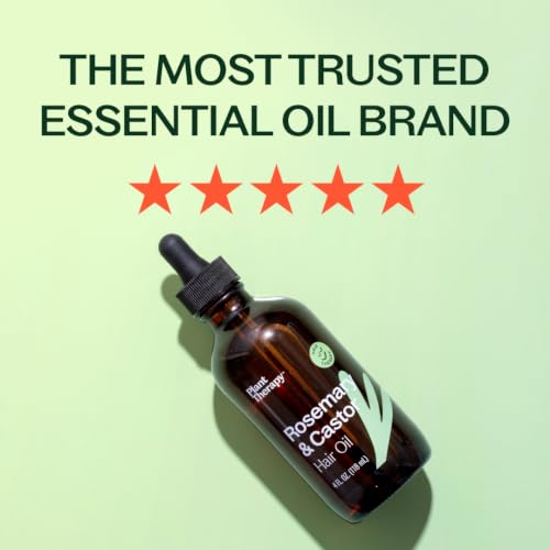 Plant Therapy Rosemary & Castor Oil - 4 oz Hair Treatment for Growth, Shine, Softness, Healthy Scalp & Hair Mask