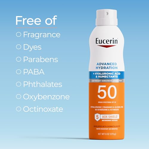 Eucerin Advanced Hydration Sunscreen Spray, SPF 50, 6 OZ