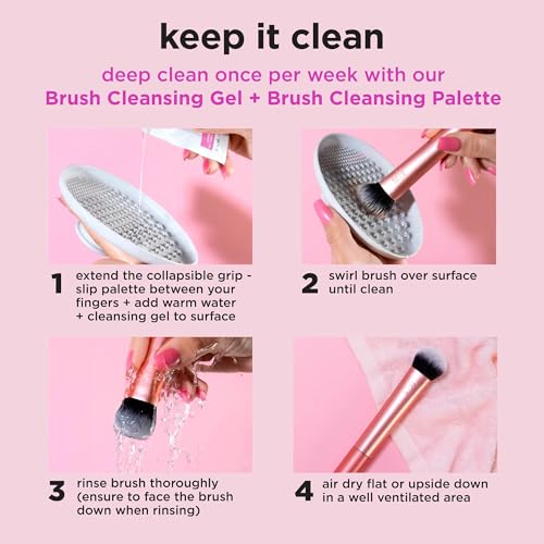 Real Techniques Au Naturale 9 Piece Makeup Brush Set, For Liquid, Cream, & Powder Foundation, Eyeshadow, Blush, & Contour, Premium Quality Face Brushes, Gift Set, Cruelty-Free