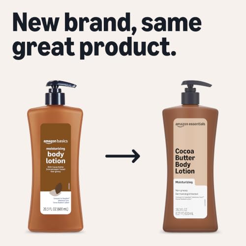 Amazon Essentials Cocoa Butter Body Lotion, Lightly Scented, 20.3 Fl Oz, Pack of 1 (Previously Amazon Basics)