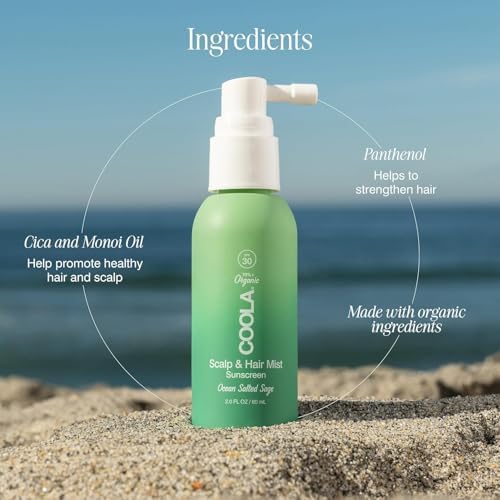 COOLA Scalp and Hair Spray Sunscreen SPF 30 Mist, 2 fl oz