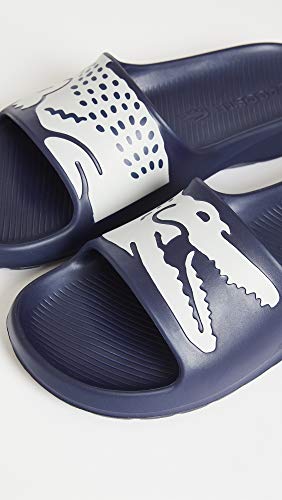 Lacoste Men's Croco Slide Sandal, NVY/WHT, 9
