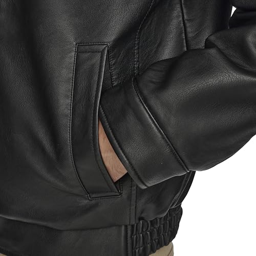 Dockers Men's James Faux Leather Jacket, Black, Medium