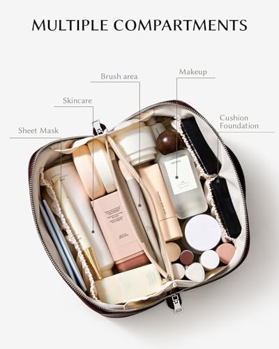 EACHY Travel Makeup Bag Organizer, Toiletry Bag for Women, Cosmetic Pouch