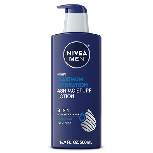 NIVEA MEN Maximum Hydration Lotion, 48-Hour Body Moisturizer, 16.9 FL OZ