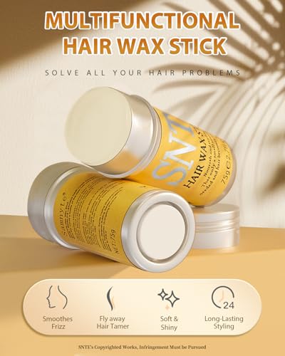 Samnyte Hair Wax Stick, Gel Tamer for Flyaways, Nourishing Slick Stick Pomade for Women & Kids, Slick Back & Styling Cream, Hair Styling Accessories for Teen Girls Gifts, 2.7 Fl Oz
