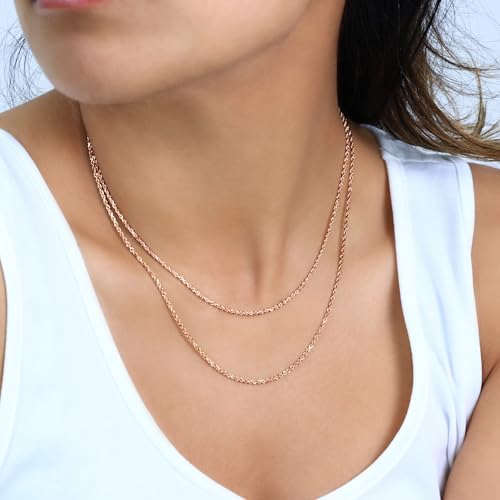 Nuragold 10K Real Rose Gold Rope Chain Diamond Cut Necklace (1.5mm-6mm) - 1.5mm,18"