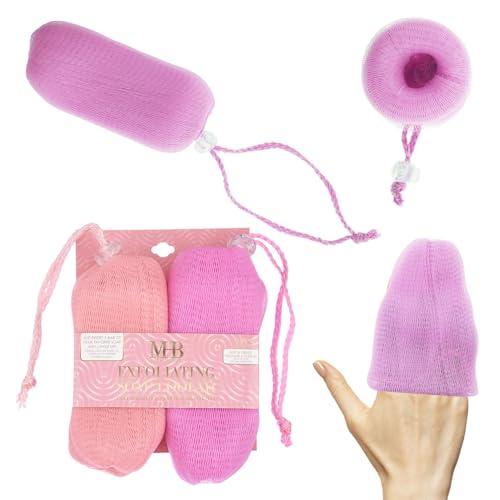 2pc Pink Exfoliating Soap Loofah - Soft & Gentle Body Scrubber Value Pack