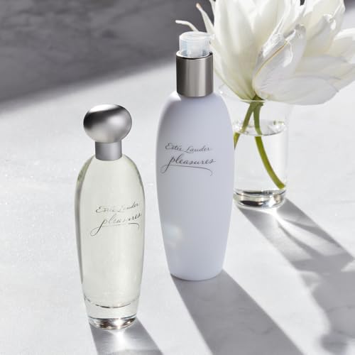 Estée Lauder Pleasures Eau de Parfum Spray with Notes of Lilies, White Peonies & Jasmine | Floral Perfume for Women | Perfumes for Women, 3.4 Fl Oz