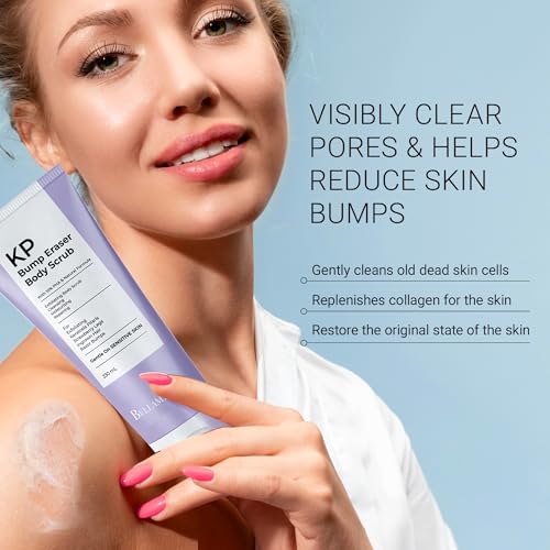 BellamiLuxx KP Bump Eraser Body Scrub: Exfoliating Keratosis Pilaris, Strawberry Skin Treatment - Smooths Rough, Bumpy, Dry Skin on Arms, Legs, Buttocks - KP Scrub Wash Helps Reduce Ingrown Hair Bumps