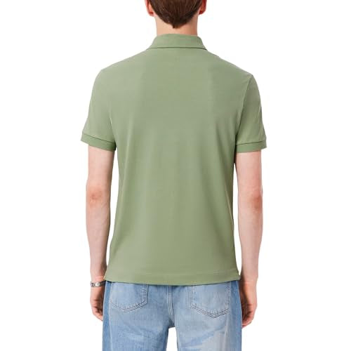 Lacoste Men's Regular Fit Paris Stretch Piqué Polo Shirt, Thyme, Medium