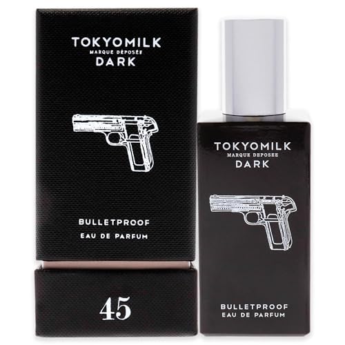 TOKYOMILK Dark Bulletproof Eau de Parfum, 1.6 fl oz, 47.3 ml - Warm Coconut, Sultry Teas, Ebony Woods, & Ecotic Spice - Sophisticated & Elegant Design, Men & Women’s Perfume, Eau de Parfum Spray