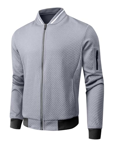 SAVKOOV Mens Loose Fit Lightweight Jacket Casual Stylish bomber Jacket
