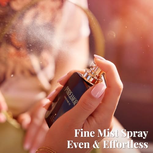 PUREAMOR Pheromone Perfume for Women, Amber Noir Extrait de Parfum - Long Lasting Vanilla Amber Scent, 30% High Concentration, Full Size Fragrance Spray, 1.0 oz / 30 ml