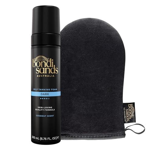 Bondi Sands Self Tanning Foam + Application Mitt, Dark, 6.76 Fl Oz