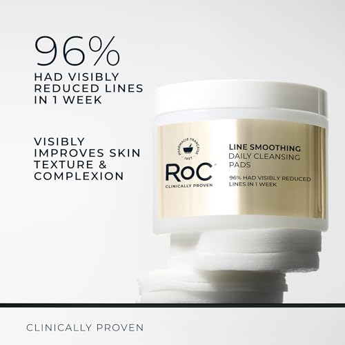 RoC Resurfacing Disks, Line Smoothing Exfoliating Makeup Remover Pads 28 CT