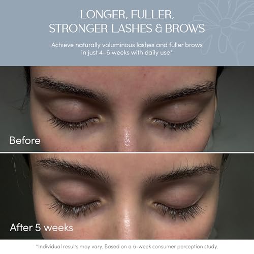 NUNA Eyelash Growth Support Serum 6ml – Eye Lash and Eyebrow Enhancing Serum for Women & Men with Biotin - Korean Multi Peptide & Natural Extracts – Promotes Fuller and Longer Lashes - 6 Month Supply