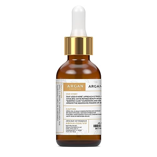Argan Cosmetics 100% Pure Organic Moroccan Argan Oil, Unscented – 2 Fl Oz